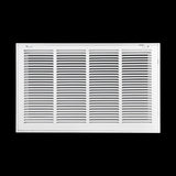 20"x14" White Steel Return Air Filter Grille, Removable Door, Plastic Latches, for 1-Inch Filters