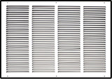 24"x16" White Steel Return Air Grille, High-Airflow HVAC Cold Air Intake for Wall & Ceiling