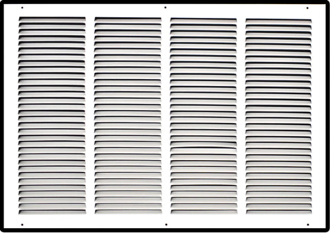 24"x16" White Steel Return Air Grille, High-Airflow HVAC Cold Air Intake for Wall & Ceiling