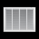 24"x18" White Steel Return Air Filter Grille, Removable Door, Plastic Latches, for 1-Inch Filters