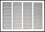 24"x18" White Steel Return Air Grille, High-Airflow HVAC Cold Air Intake for Wall & Ceiling