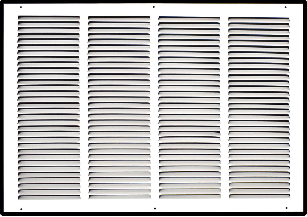 24"x18" White Steel Return Air Grille, High-Airflow HVAC Cold Air Intake for Wall & Ceiling