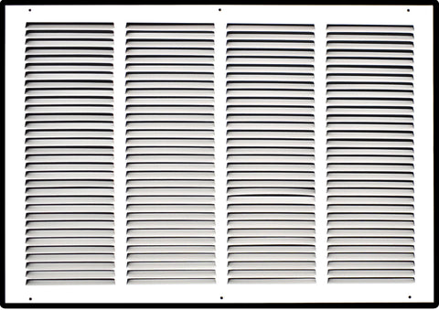 24"x18" White Steel Return Air Grille, High-Airflow HVAC Cold Air Intake for Wall & Ceiling