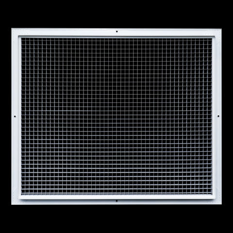 24"x20" White Aluminum Eggcrate Return Air Grille, Low-Noise High-Airflow Rust-Proof Vent Cover