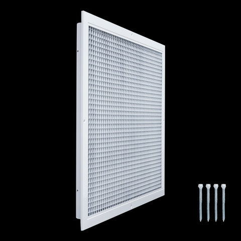 24"x20" White Aluminum Eggcrate Return Air Grille, Low-Noise High-Airflow Rust-Proof Vent Cover