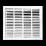 24"x20" White Steel Return Air Filter Grille, Removable Door, for 1-Inch Filters