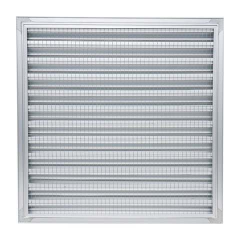 24"x24" Anodized Aluminum Exterior Wall Louver, Weatherproof Rain & Rust Resistant Vent Cover