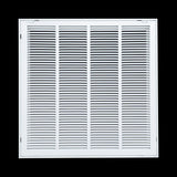 24"x24" White Steel Return Air Filter Grille, Removable Door, Plastic Latches, for 1-Inch Filters