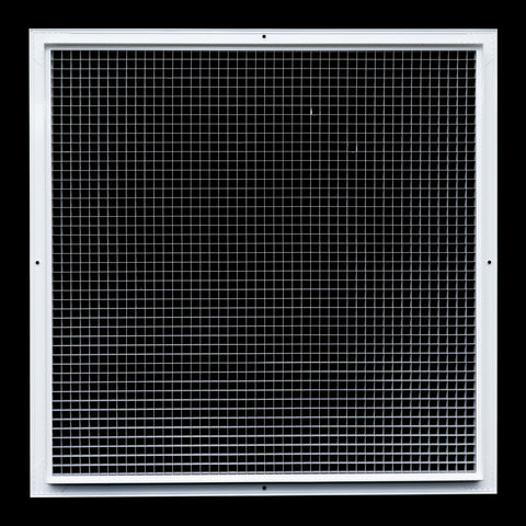 24"x24" White Aluminum Eggcrate Return Air Grille, Low-Noise High-Airflow Rust-Proof Vent Cover