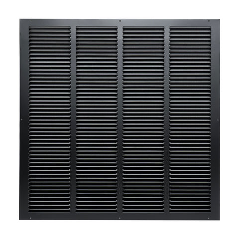 24"x24" Black Steel Return Air Grille, High-Airflow HVAC Cold Air Intake for Wall & Ceiling