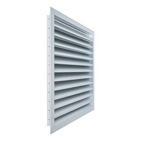 24"x24" Anodized Aluminum Exterior Wall Louver, Weatherproof Rain & Rust Resistant Vent Cover