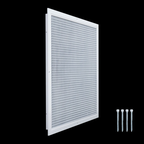24"x24" White Aluminum Eggcrate Return Air Grille, Low-Noise High-Airflow Rust-Proof Vent Cover