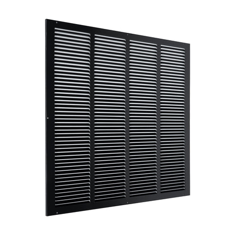 24"x24" Black Steel Return Air Grille, High-Airflow HVAC Cold Air Intake for Wall & Ceiling