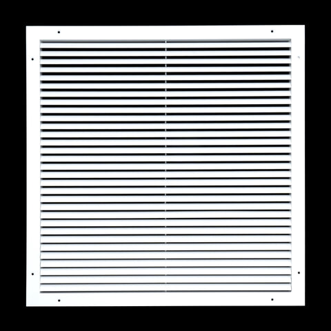 24"x24" White Aluminum Rust-Free Return Air Grille, High-Airflow HVAC Cold Air Intake for Wall & Ceiling