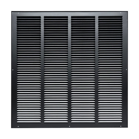 24"x24" Black Steel Return Air Grille, High-Airflow HVAC Cold Air Intake for Wall & Ceiling
