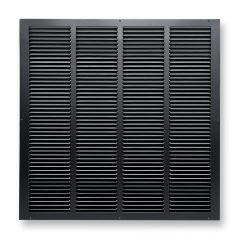 24"x24" Black Steel Return Air Grille, High-Airflow HVAC Cold Air Intake for Wall & Ceiling