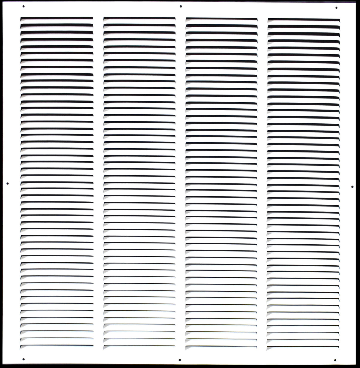 24"x24" White Steel Return Air Grille, High-Airflow HVAC Cold Air Intake for Wall & Ceiling