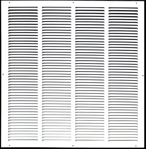 24"x24" White Steel Return Air Grille, High-Airflow HVAC Cold Air Intake for Wall & Ceiling