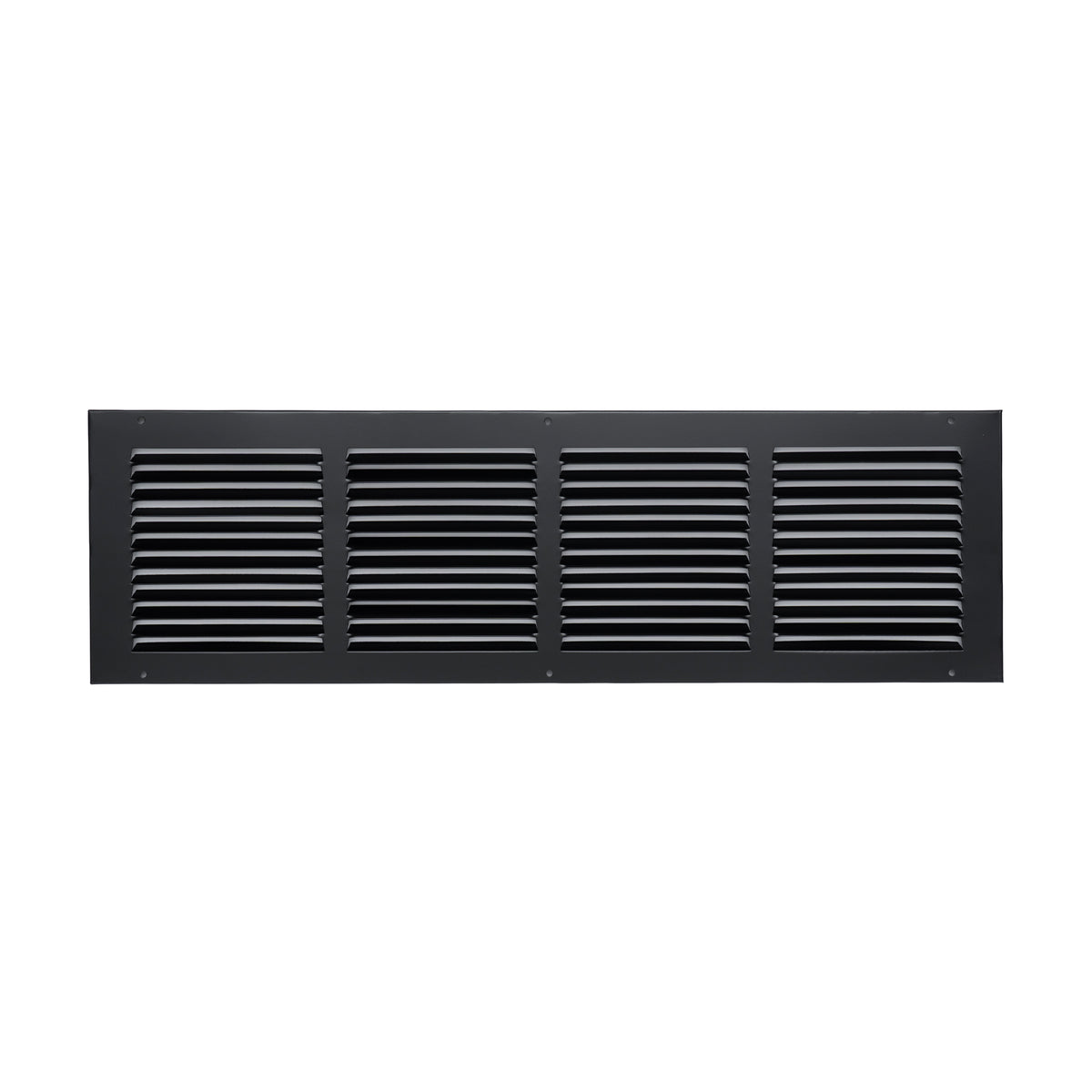 24"x6" Black Steel Return Air Grille, High-Airflow HVAC Cold Air Intake for Wall & Ceiling