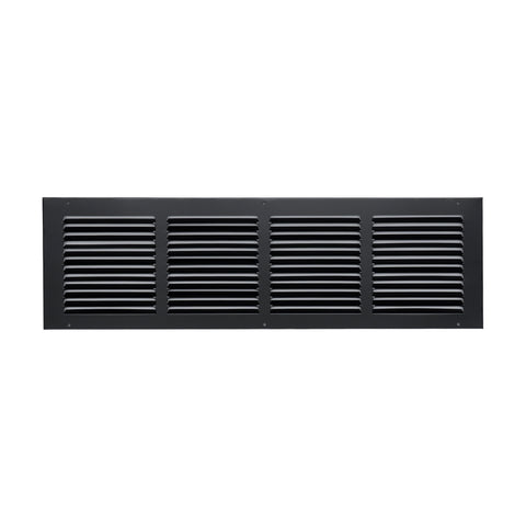 24"x6" Black Steel Return Air Grille, High-Airflow HVAC Cold Air Intake for Wall & Ceiling