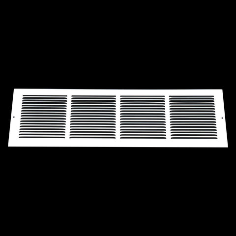 24"x6" White Steel Triangular Baseboard Grille, Efficient Airflow, 3-13/16" Depth