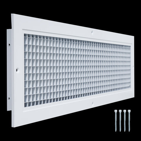 24"x6" White Aluminum Eggcrate Return Air Grille, Low-Noise High-Airflow Rust-Proof Vent Cover