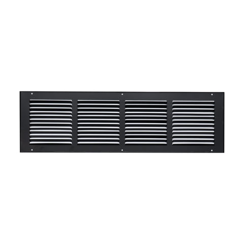 24"x6" Black Steel Return Air Grille, High-Airflow HVAC Cold Air Intake for Wall & Ceiling