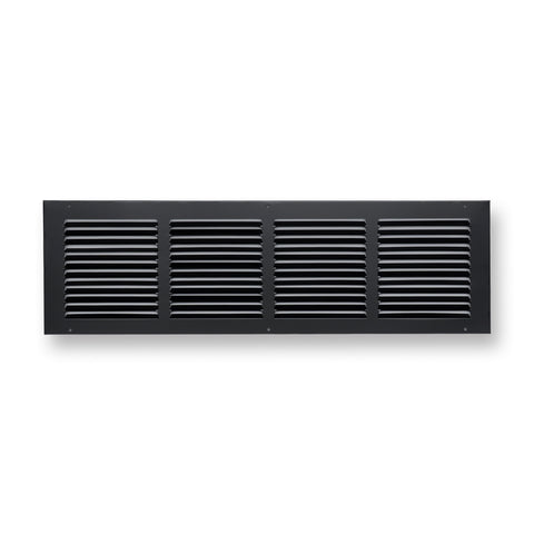 24"x6" Black Steel Return Air Grille, High-Airflow HVAC Cold Air Intake for Wall & Ceiling