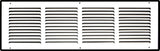 24"x6" White Steel Return Air Grille, High-Airflow HVAC Cold Air Intake for Wall & Ceiling