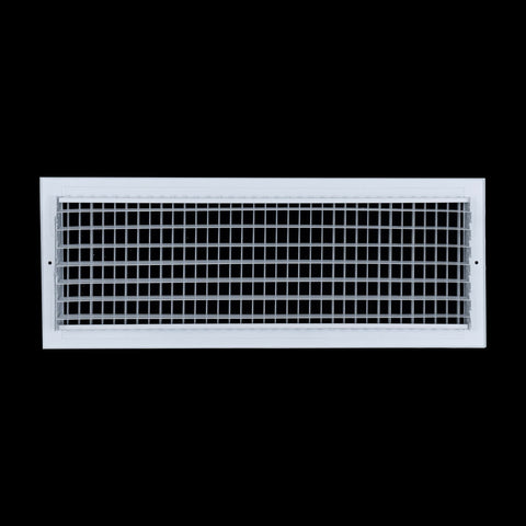24"x8" White Steel Adjustable Supply Register, Air Vent Cover with Damper for Sidewall Or Ceiling