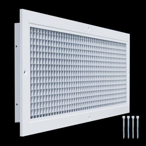 24"x8" White Aluminum Eggcrate Return Air Grille, Low-Noise High-Airflow Rust-Proof Vent Cover