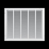 25"x20" White Steel Return Air Filter Grille, Removable Door, Plastic Latches, for 1-Inch Filters