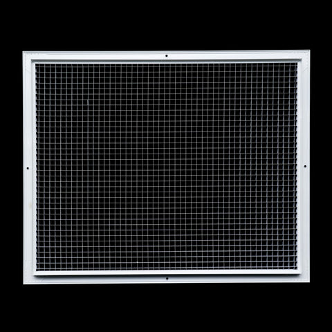 25"x20" White Aluminum Eggcrate Return Air Grille, Low-Noise High-Airflow Rust-Proof Vent Cover