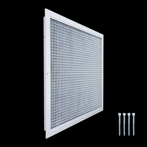 25"x20" White Aluminum Eggcrate Return Air Grille, Low-Noise High-Airflow Rust-Proof Vent Cover