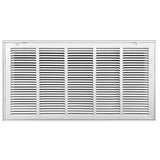 25"x20" White Steel Return Air Filter Grille, Removable Door, for 1-Inch Filters
