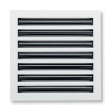 14"x14" White Aluminum Linear 7-Slot Diffuser, Slim Modern AC Vent Cover for Wall, Ceiling & Floor