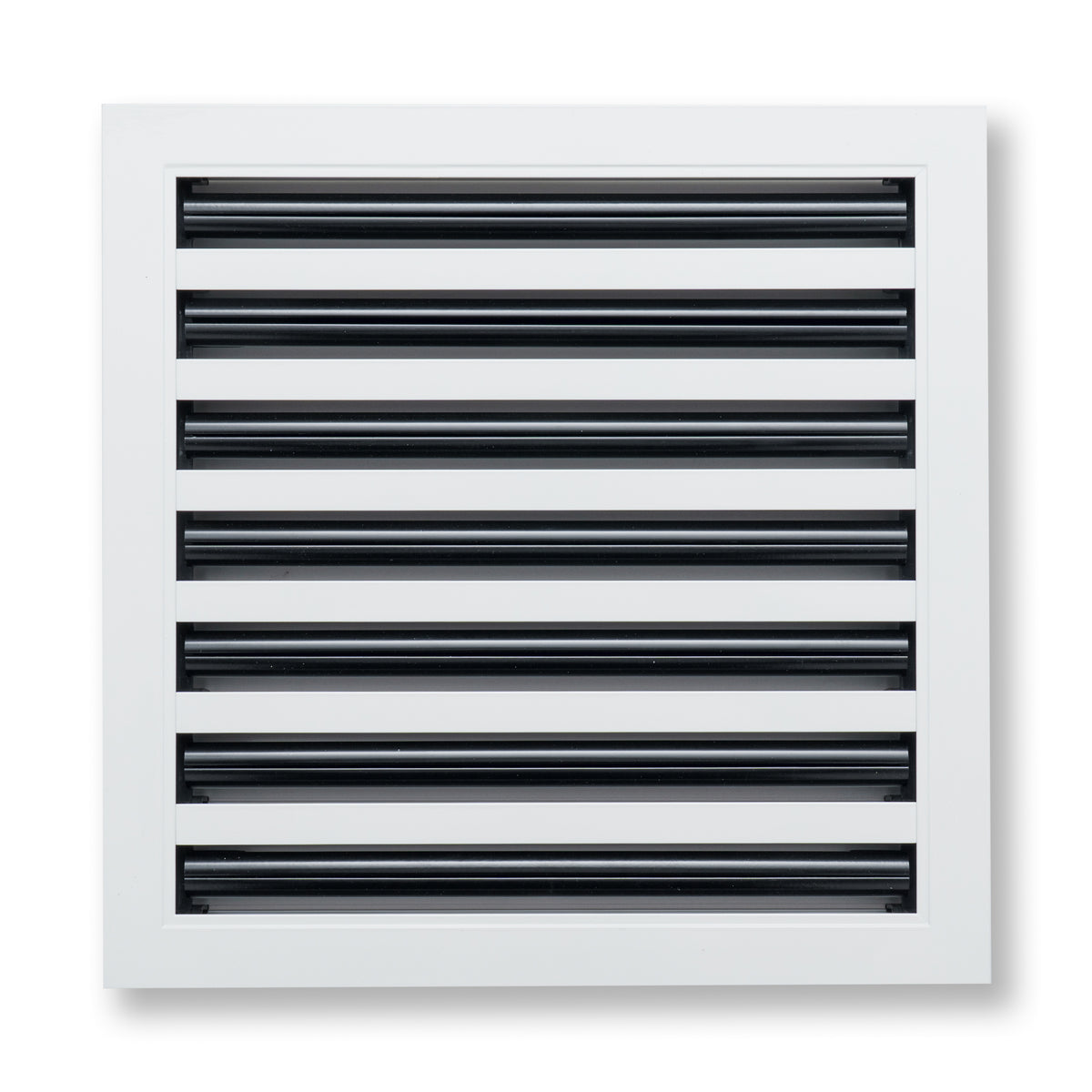 14"x14" White Aluminum Linear 7-Slot Diffuser, Slim Modern AC Vent Cover for Wall, Ceiling & Floor