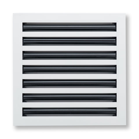 14"x14" White Aluminum Linear 7-Slot Diffuser, Slim Modern AC Vent Cover for Wall, Ceiling & Floor