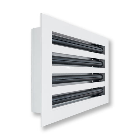 12"x8" White Aluminum Linear 4-Slot Diffuser, Slim Modern AC Vent Cover for Wall, Ceiling & Floor