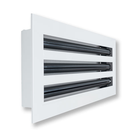 16"x6" White Aluminum Linear 3-Slot Diffuser, Slim Modern AC Vent Cover for Wall, Ceiling & Floor