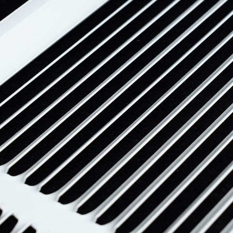 14"x6" White Steel Triangular Baseboard Grille, Efficient Airflow, 3-13/16" Depth
