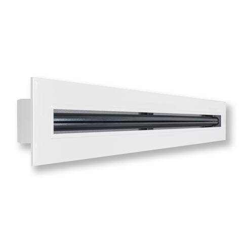 24"x2" White Aluminum Linear 1-Slot Diffuser, Slim Modern AC Vent Cover for Wall, Ceiling & Floor