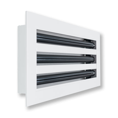 14"x6" White Aluminum Linear 3-Slot Diffuser, Slim Modern AC Vent Cover for Wall, Ceiling & Floor