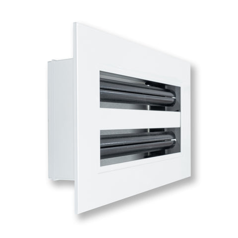 8"x4" White Aluminum Linear 2-Slot Diffuser, Slim Modern AC Vent Cover for Wall, Ceiling & Floor