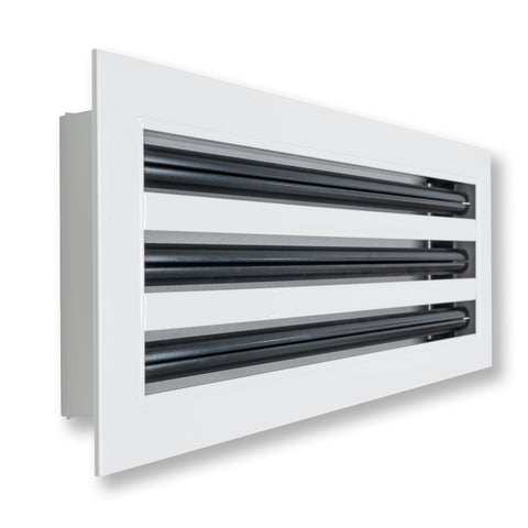 18"x6" White Aluminum Linear 3-Slot Diffuser, Slim Modern AC Vent Cover for Wall, Ceiling & Floor
