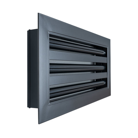 14"x6" Black Aluminum Linear 3-Slot Diffuser, Slim Modern AC Vent Cover for Wall, Ceiling & Floor