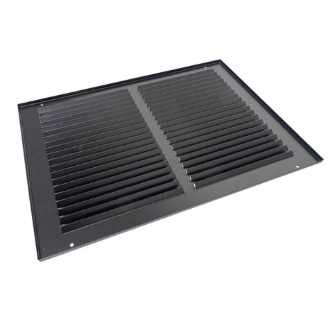 12"x8" Black Steel Return Air Grille, High-Airflow HVAC Cold Air Intake for Wall & Ceiling