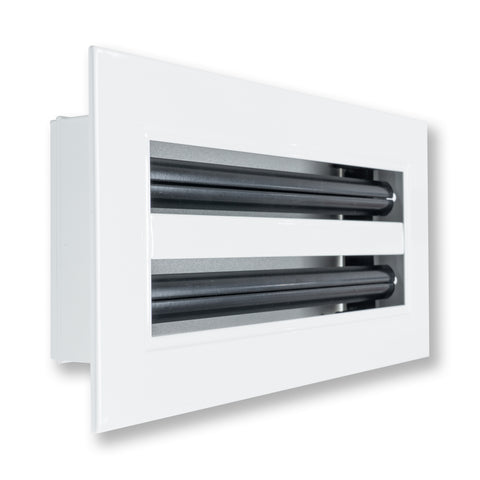 10"x4" White Aluminum Linear 2-Slot Diffuser, Slim Modern AC Vent Cover for Wall, Ceiling & Floor