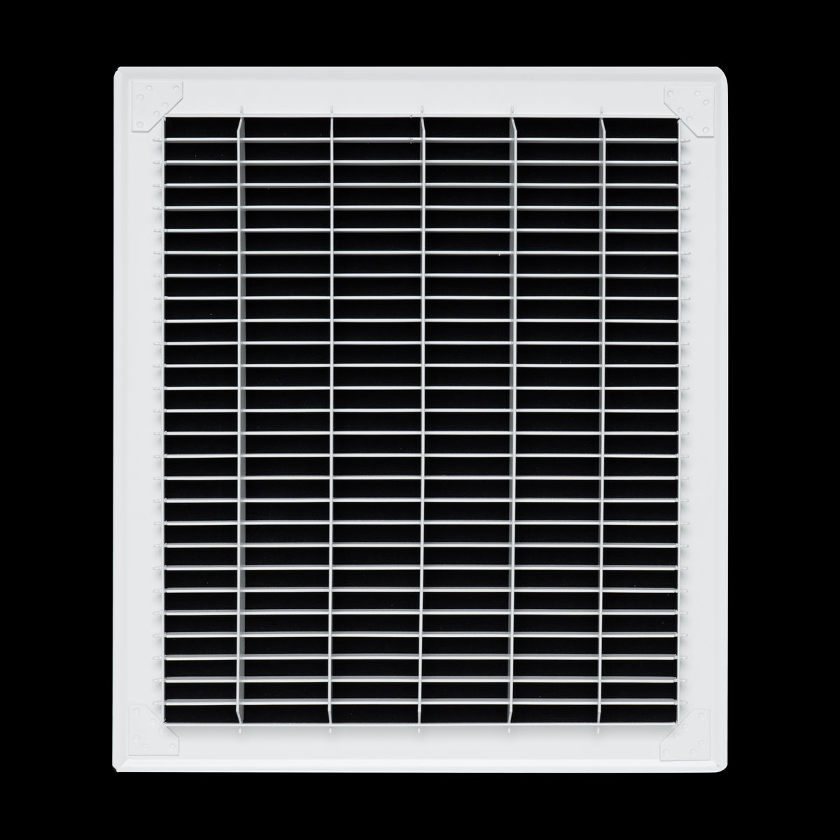 12"x14" White Steel Return Air Floor Grille, Walkable Heavy-Duty Fixed-Blade Vent Cover