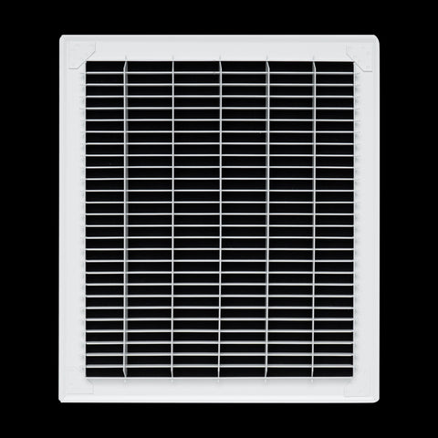 12"x14" White Steel Return Air Floor Grille, Walkable Heavy-Duty Fixed-Blade Vent Cover